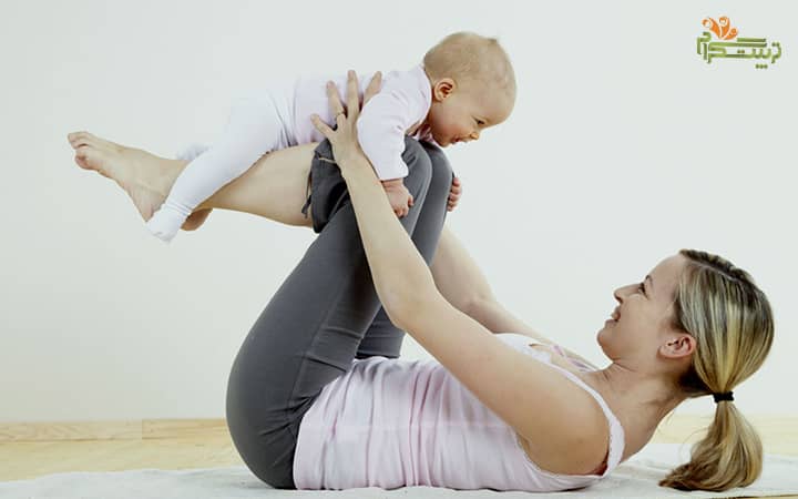 ورزش کردن مادر در هفته اول پنج ماهگی نوزاد 